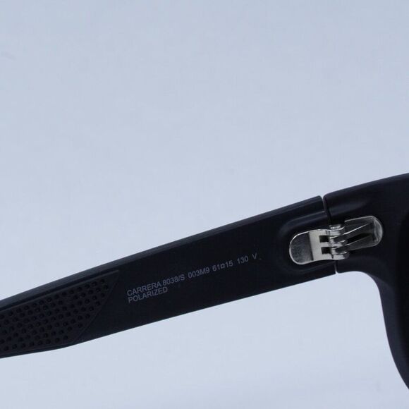 Carrera 8038/S 0003 M9 Sunglasses Matte Black Rectangle Frame, Grey Lenses - Picture 8 of 11
